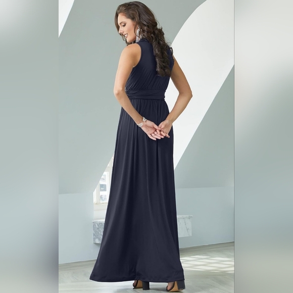 KOH KOH Navy Blue XL Sleeveless Maxi Gown | Bridesmaid, Evening, Formal - Picture 5 of 10